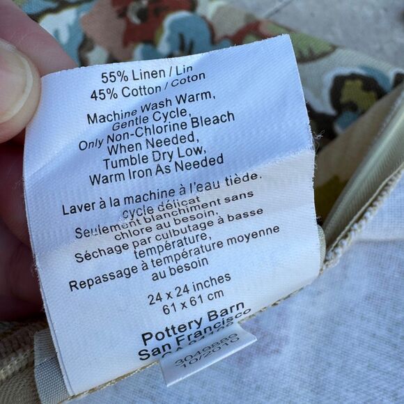 Lot of 3 Pottery Barn Vanessa Pillow Covers 24”x24” Floral Square Farmhouse - Picture 10 of 11